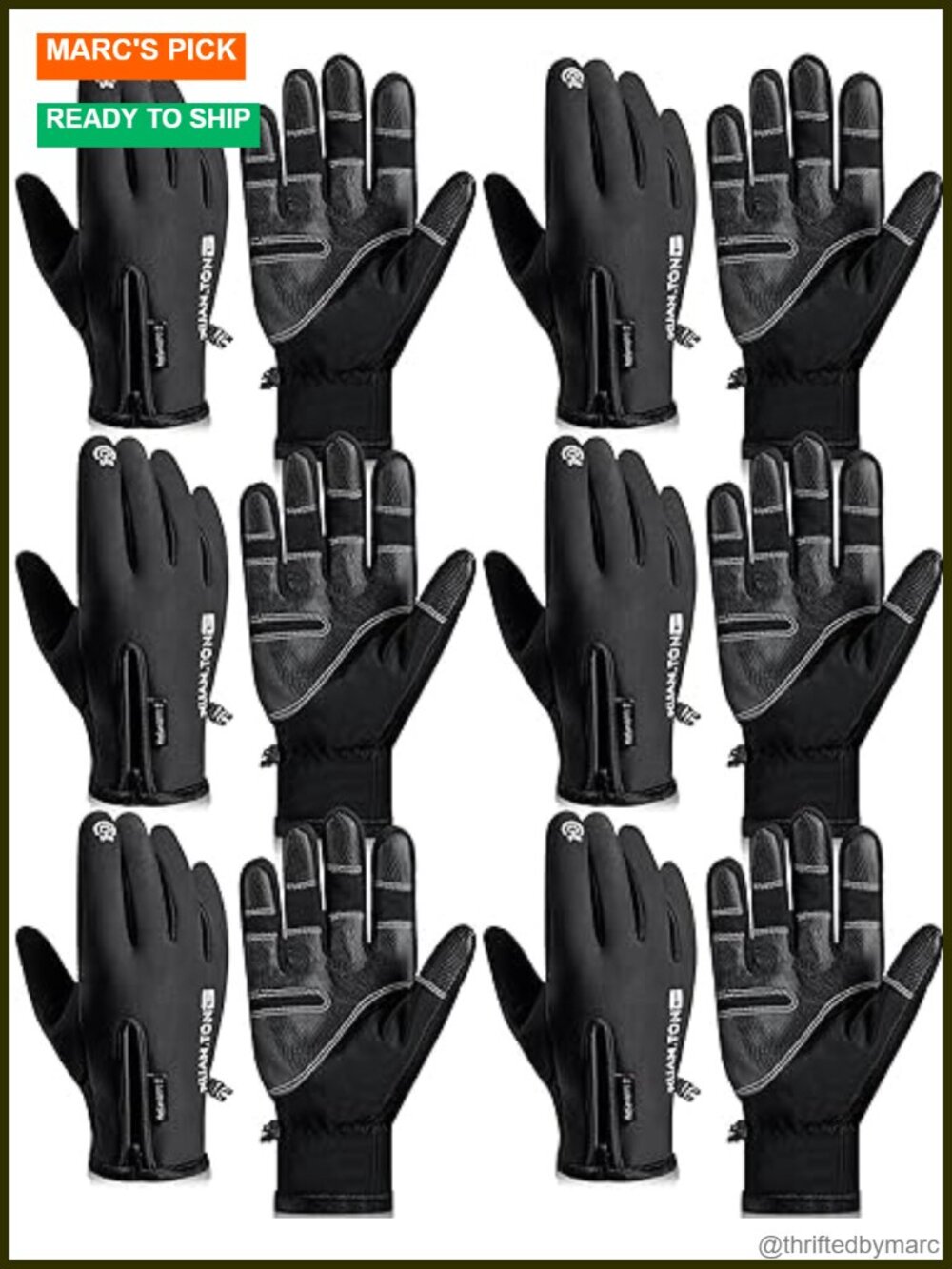 6 Pairs Winter Touch Screen Gloves Waterproof Windproof Thermal Gloves Unisex